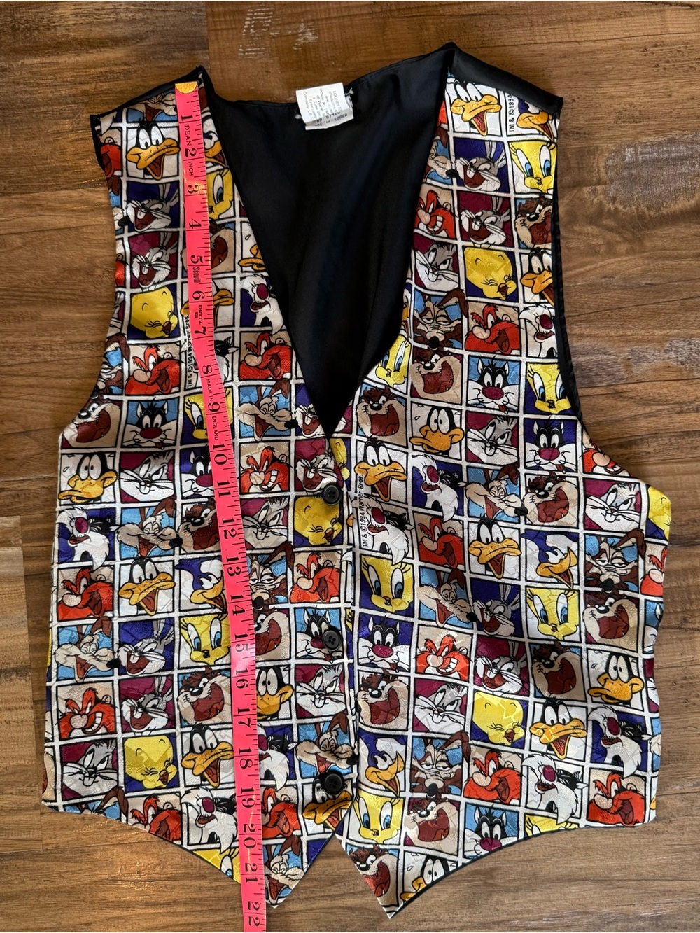 Vintage 90s Looney Tunes Vest 1993 Warner Bros All Over Print